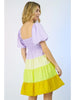 Colorblocked Tiered Mini Dress