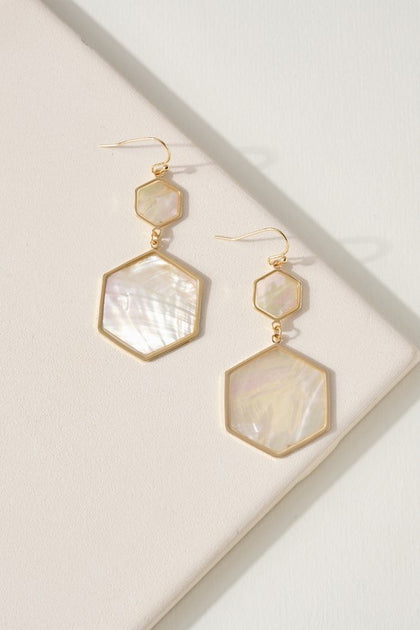 Hexagon Shell Earrings
