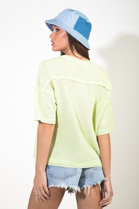 Waffle Knit Top