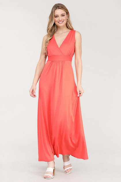 Good As Gone Coral Maxi Dress