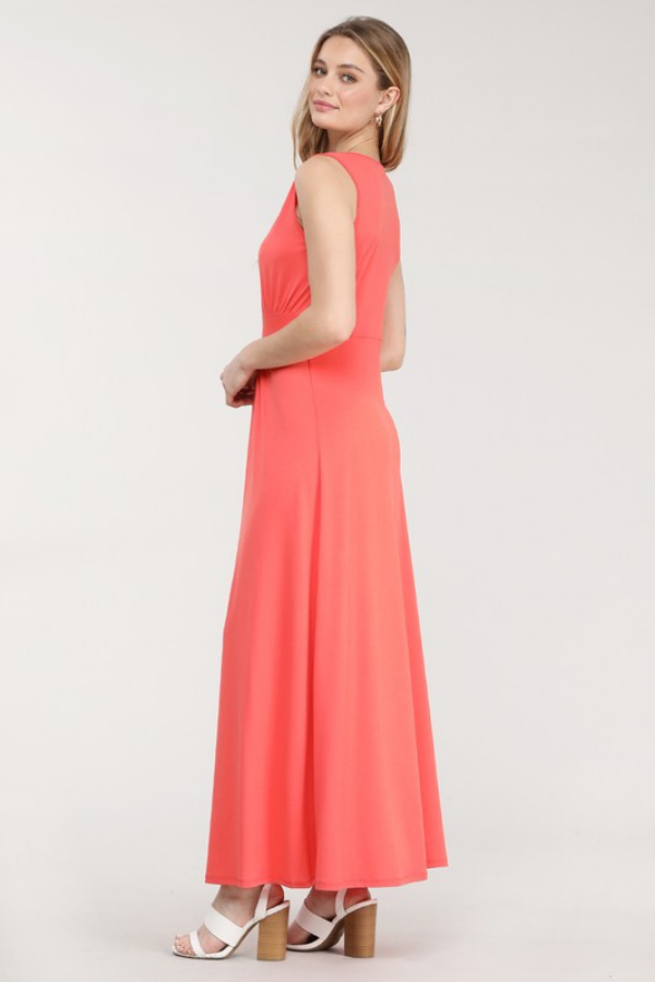Good As Gone Coral Maxi Dress