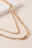 Gold Layered Chain Bead Necklace