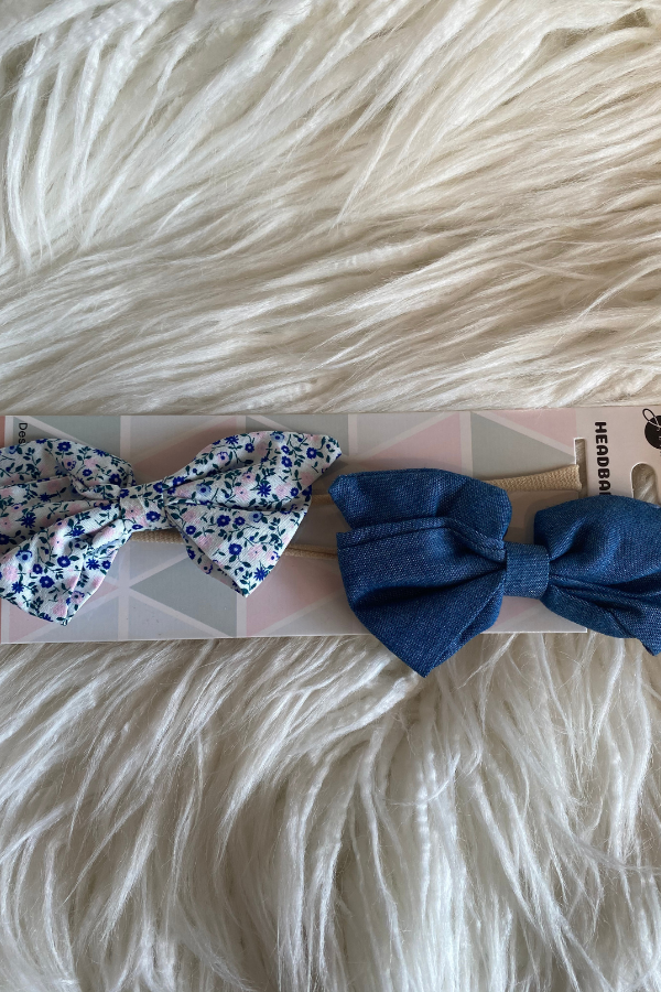 Blue Floral Bow Sets