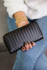 Perfect Addition Black Weave Zipper Wallet