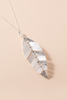 Silver Rhinestone Leaf Necklace
