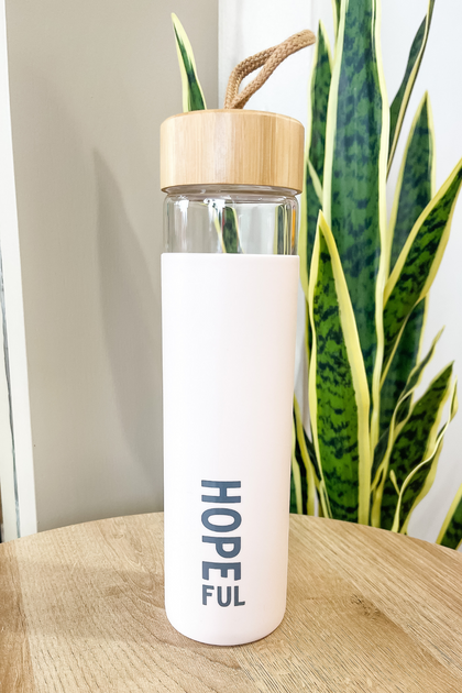 Hopeful Glass Water Bottle