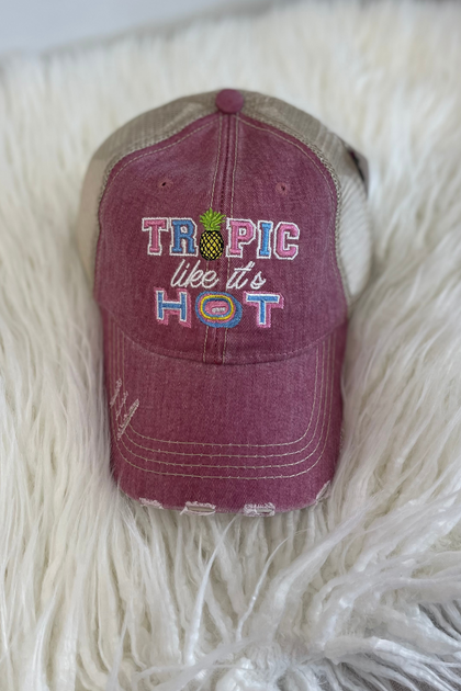 Tropic Like It's Hot Mauve Trucker Hat
