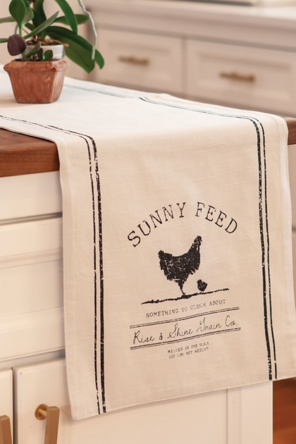 Sunny Feed Farmhouse Chicken Long Table Runner
