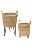Wicker Basket Plant Stands (set of 2)