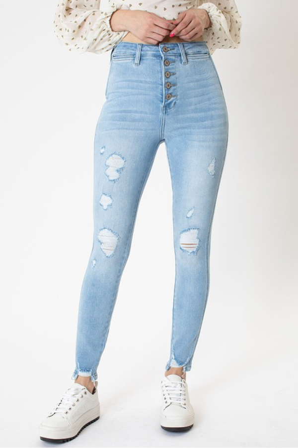 Fly High Ankle Skinny Jeans