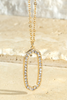 Shimmering Oval Pendant Necklace - Gold
