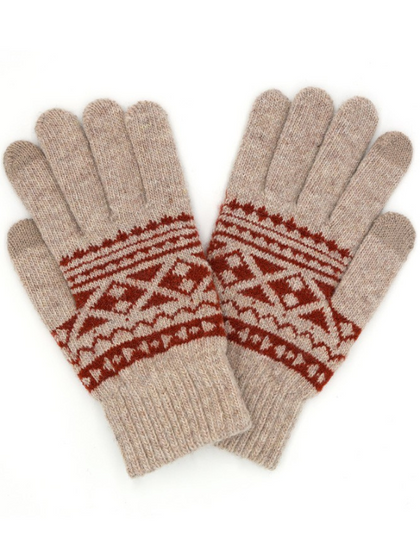 Aztec Gloves- Beige