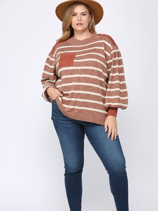 Linda Knit Striped Sweater Top