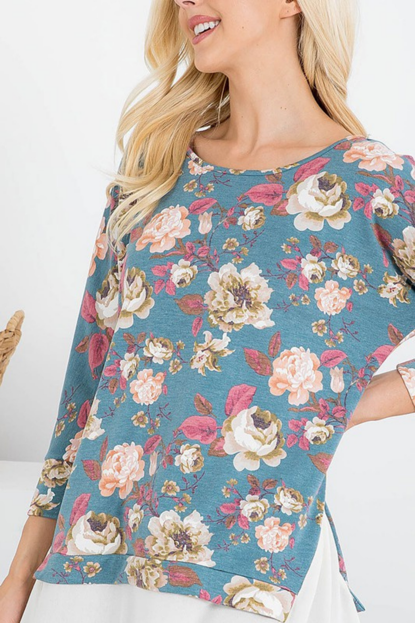 Lost In The Moment Floral Color Block Top
