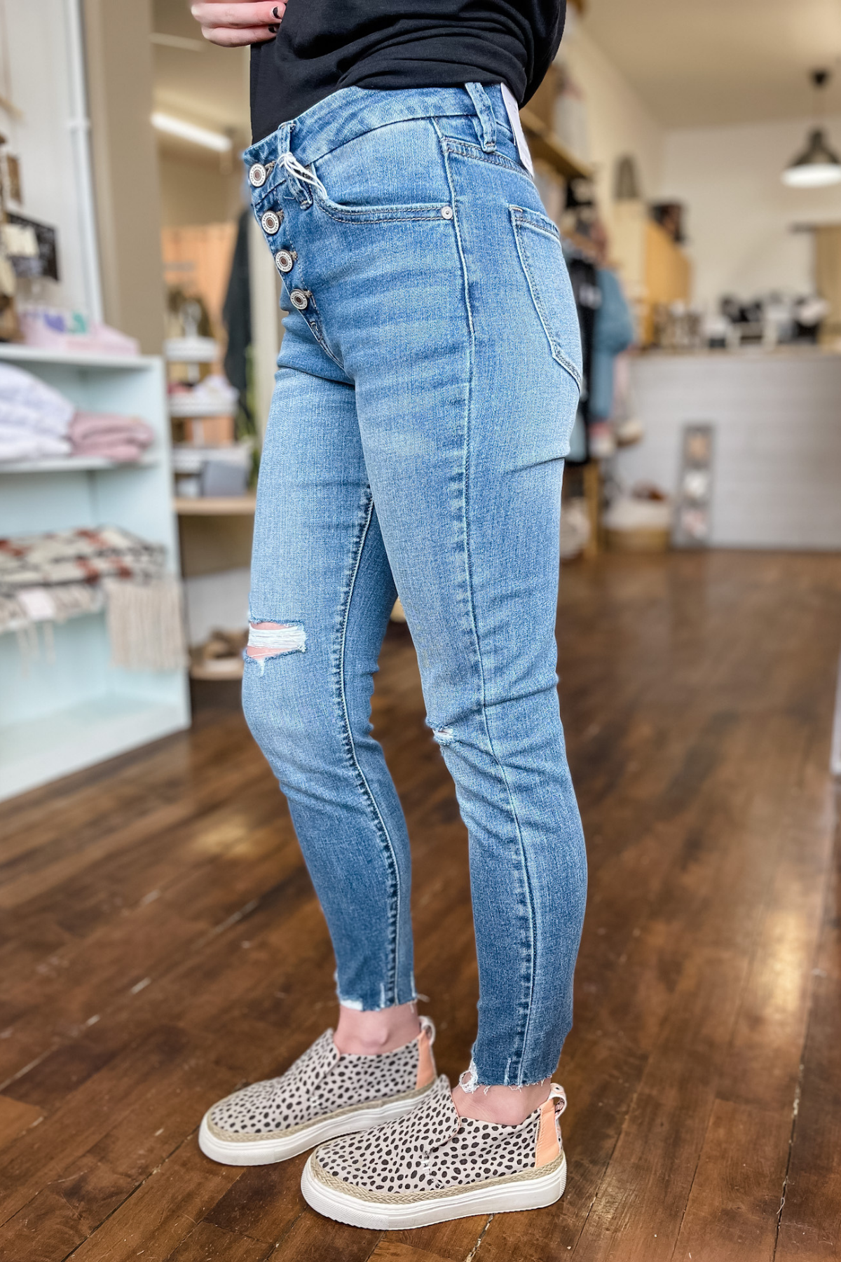 Kancan Skinny Mid Rise Ankle Jeans